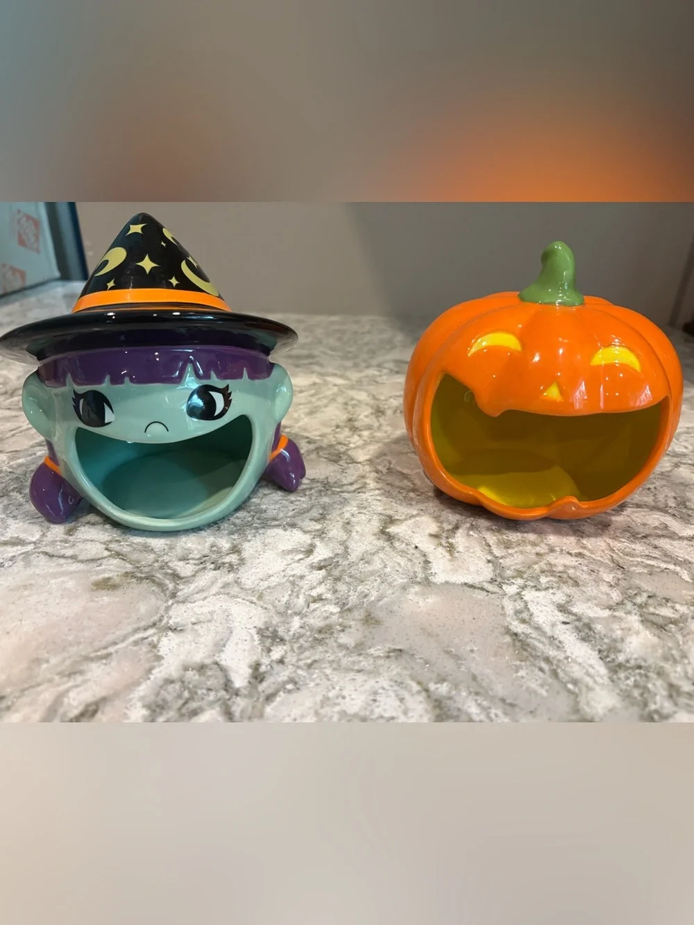 Target Halloween 2020 Set of Ceramic Halloween Witch and Pumpkin Candy Holders